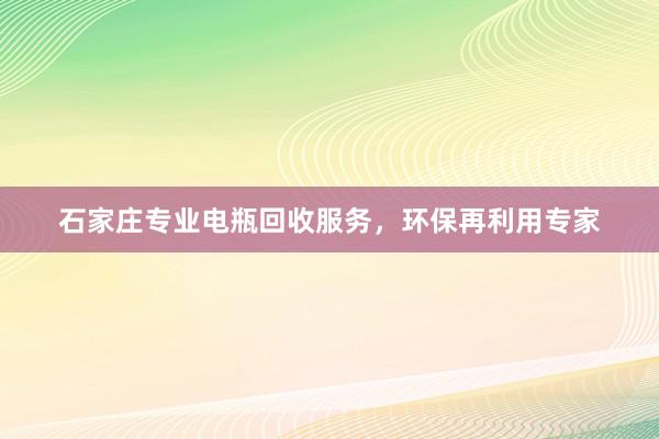 石家庄专业电瓶回收服务，环保再利用专家